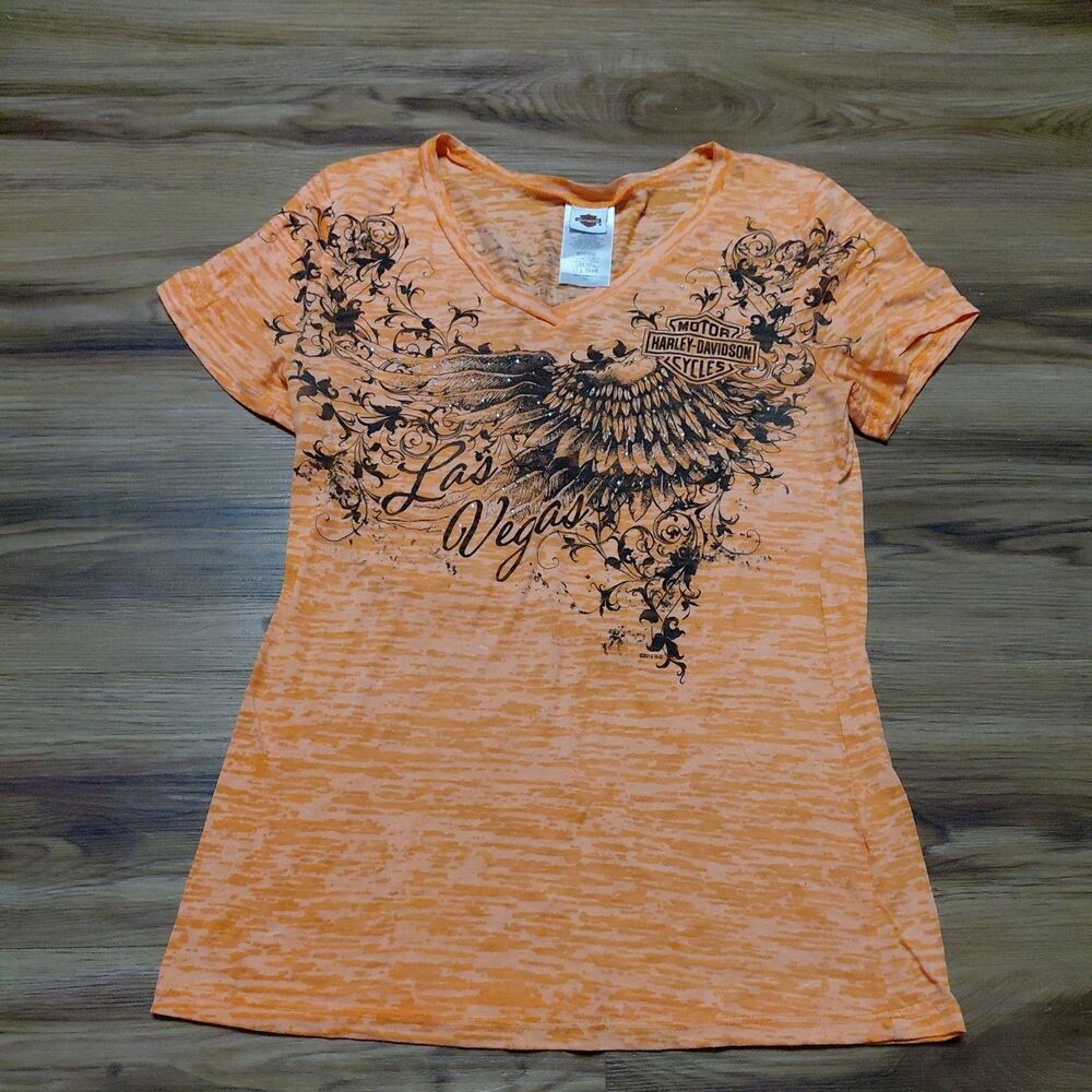 Harley Davidson Burnout Las Vegas TShirt Women's T-ShirtTop Size 2XL